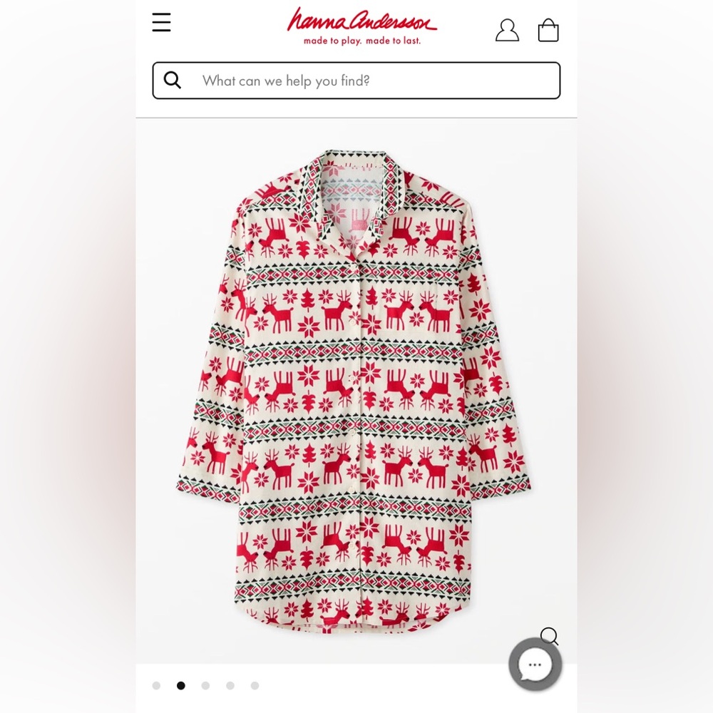 Hanna Andersson dear deer holiday flannel nightshirt!